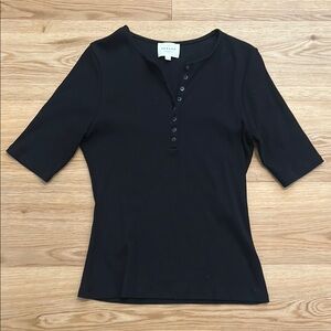 Black Button-Up Women's Top